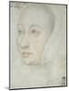 Portrait of Anne of Brittany (1477-1514), 15Th Century (Black Chalk and Sanguine on Paper)-Jean Bourdichon-Mounted Giclee Print
