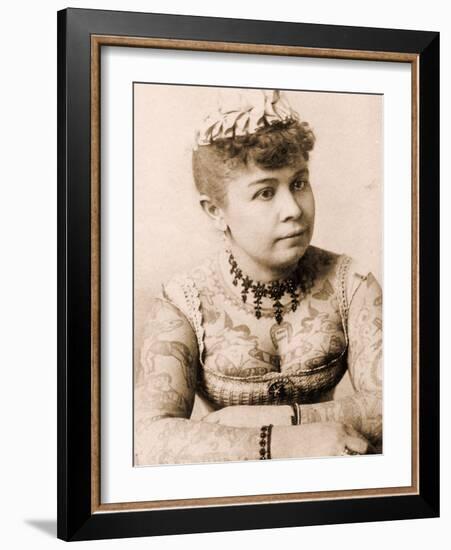 Portrait of Annie Howard the Tattooed Lady, C.1898-Charles Eisenmann-Framed Photographic Print