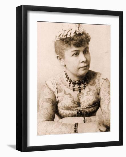 Portrait of Annie Howard the Tattooed Lady, C.1898-Charles Eisenmann-Framed Photographic Print