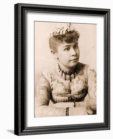 Portrait of Annie Howard the Tattooed Lady, C.1898-Charles Eisenmann-Framed Photographic Print