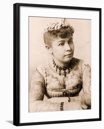 Portrait of Annie Howard the Tattooed Lady, C.1898-Charles Eisenmann-Framed Photographic Print