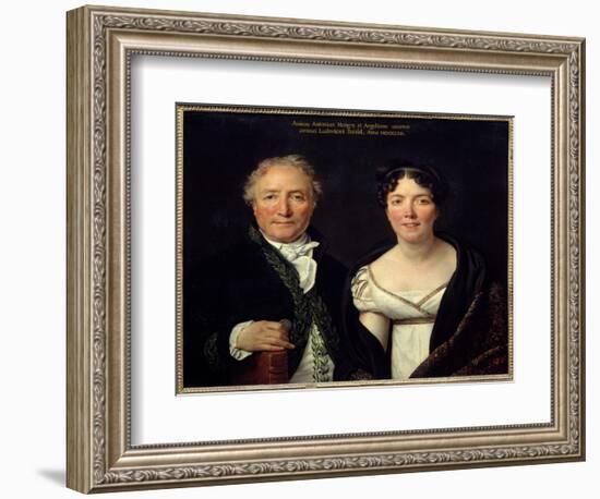 Portrait of Antoine Mongez (1747-1835) Archeologist and His Wife Angelique (1775-1855) Painter Anto-Jacques Louis David-Framed Giclee Print