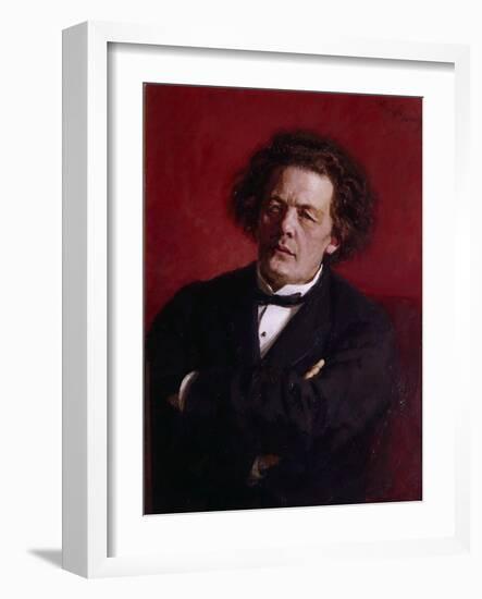 Portrait of Anton Grigoryevich Rubinstein, 1881-Ilya Efimovich Repin-Framed Giclee Print