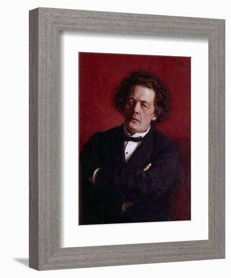 Portrait of Anton Grigoryevich Rubinstein, 1881-Ilya Efimovich Repin-Framed Giclee Print