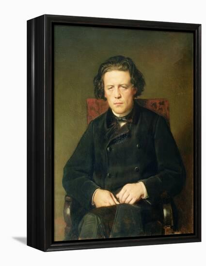 Portrait of Anton Rubinstein 1870-Vasili Grigorevich Perov-Framed Premier Image Canvas