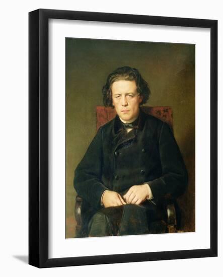 Portrait of Anton Rubinstein 1870-Vasili Grigorevich Perov-Framed Giclee Print