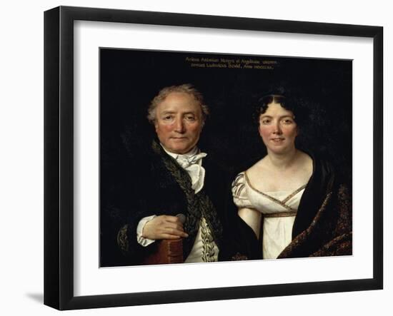 Portrait of Antonio Mongez and His Wife-Jacques-Louis David-Framed Giclee Print