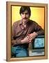 Portrait of Apple Co Founder Steve Jobs Posing with Apple Ii Computer-Ted Thai-Framed Premier Image Canvas