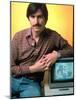 Portrait of Apple Co Founder Steve Jobs Posing with Apple Ii Computer-Ted Thai-Mounted Premium Photographic Print