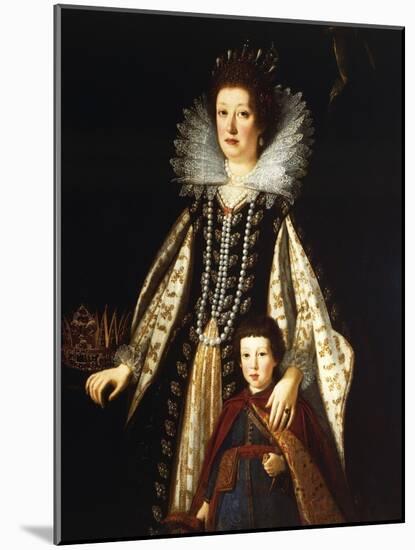 Portrait of Archduchess Maria Maddalena of Austria with Her Son Ferdinand Ii, 1622-23-Justus Sustermans-Mounted Giclee Print