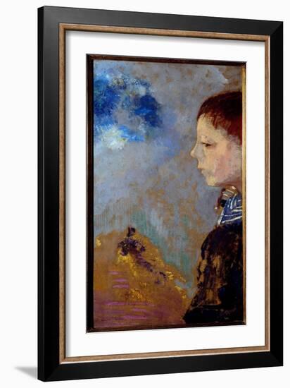 Portrait of Ari Redon (1889-1972) on the Marine Pass (Son of the Artist). Painting by Odilon Redon-Odilon Redon-Framed Giclee Print