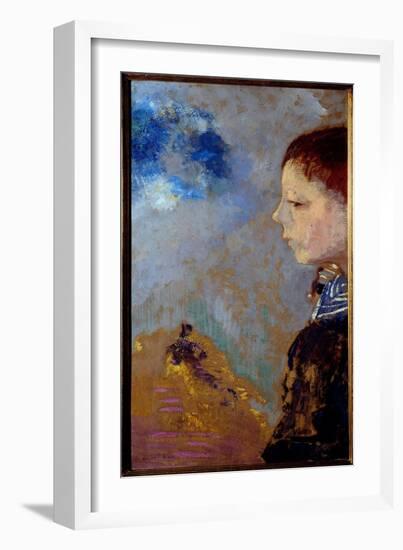 Portrait of Ari Redon (1889-1972) on the Marine Pass (Son of the Artist). Painting by Odilon Redon-Odilon Redon-Framed Giclee Print