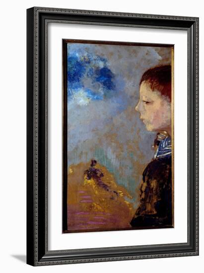 Portrait of Ari Redon (1889-1972) on the Marine Pass (Son of the Artist). Painting by Odilon Redon-Odilon Redon-Framed Giclee Print