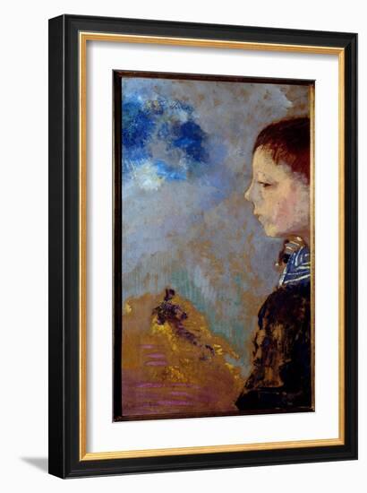 Portrait of Ari Redon (1889-1972) on the Marine Pass (Son of the Artist). Painting by Odilon Redon-Odilon Redon-Framed Giclee Print