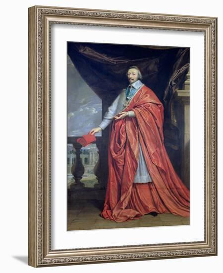 Portrait of Armand-Jean Du Plessis, Cardinal Richelieu-Philippe De Champaigne-Framed Giclee Print