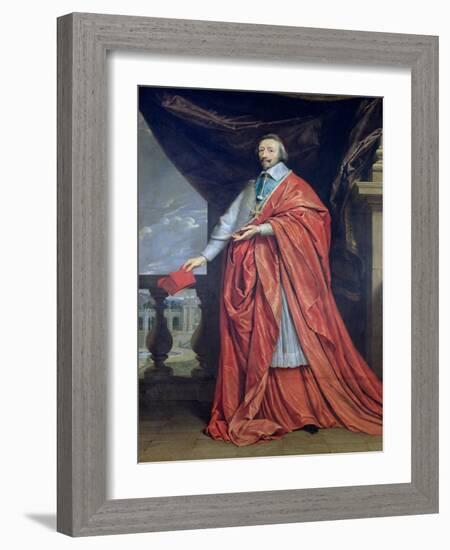 Portrait of Armand-Jean Du Plessis, Cardinal Richelieu-Philippe De Champaigne-Framed Giclee Print