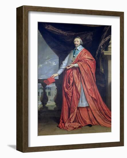 Portrait of Armand-Jean Du Plessis, Cardinal Richelieu-Philippe De Champaigne-Framed Giclee Print