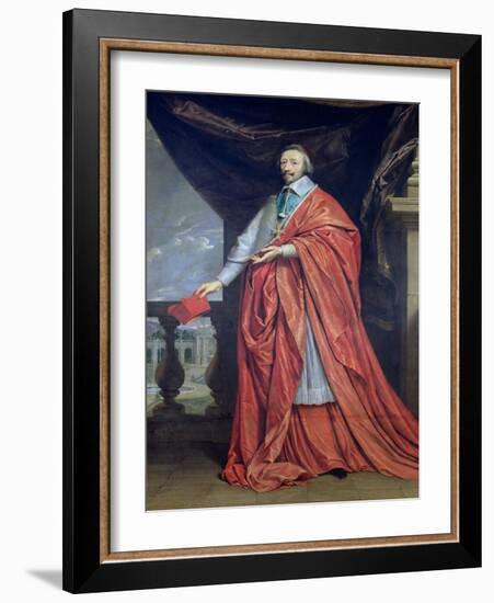 Portrait of Armand-Jean Du Plessis, Cardinal Richelieu-Philippe De Champaigne-Framed Giclee Print