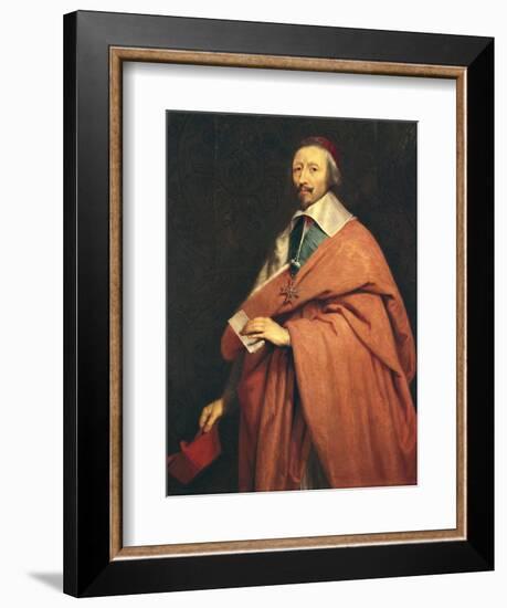 Portrait of Armand-Jean Du Plessis, Cardinal Richelieu-Philippe De Champaigne-Framed Art Print