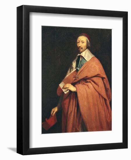 Portrait of Armand-Jean Du Plessis, Cardinal Richelieu-Philippe De Champaigne-Framed Art Print