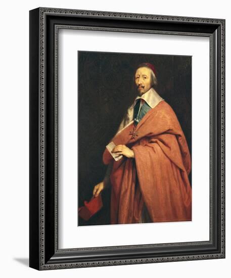 Portrait of Armand-Jean Du Plessis, Cardinal Richelieu-Philippe De Champaigne-Framed Art Print