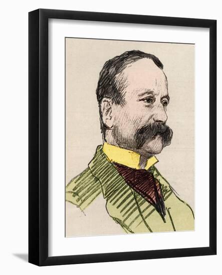 Portrait of Arrigo (Enrico) Boito (1842-1918), Italian poet, journalist, novelist and composer-English School-Framed Giclee Print