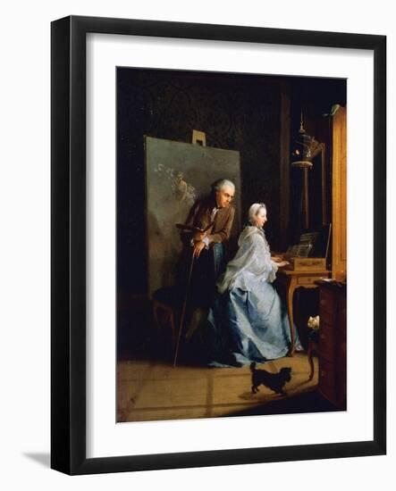 Portrait of Artist and His Wife at Spinet-Johann Heinrich Tischbein-Framed Giclee Print