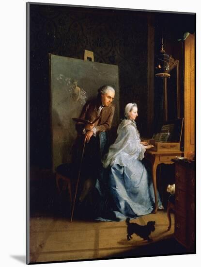 Portrait of Artist and His Wife at Spinet-Johann Heinrich Tischbein-Mounted Giclee Print