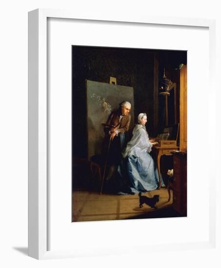 Portrait of Artist and His Wife at Spinet-Johann Heinrich Tischbein-Framed Premium Giclee Print