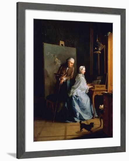 Portrait of Artist and His Wife at Spinet-Johann Heinrich Tischbein-Framed Giclee Print