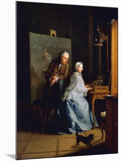 Portrait of Artist and His Wife at Spinet-Johann Heinrich Tischbein-Mounted Giclee Print