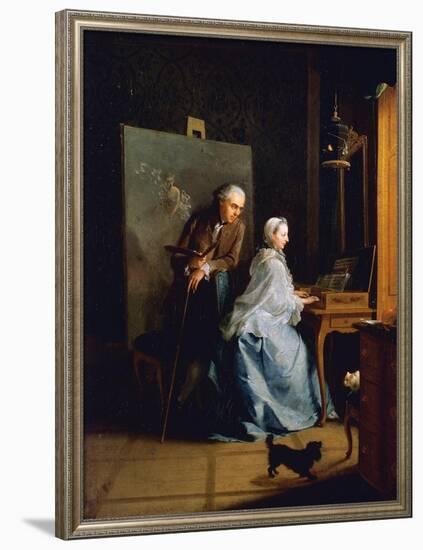 Portrait of Artist and His Wife at Spinet-Johann Heinrich Tischbein-Framed Giclee Print