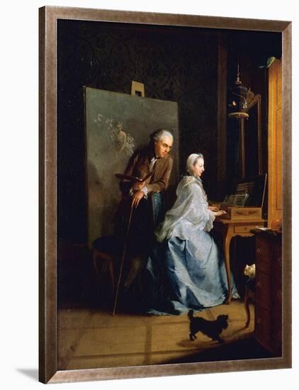 Portrait of Artist and His Wife at Spinet-Johann Heinrich Tischbein-Framed Giclee Print