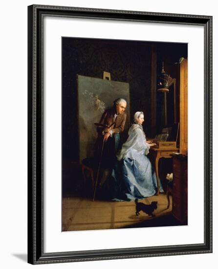 Portrait of Artist and His Wife at Spinet-Johann Heinrich Tischbein-Framed Giclee Print