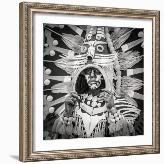 Portrait of Ati-atihan festival participant, Kalibo, Aklan, Western Visayas, Philippines-Jason Langley-Framed Photographic Print