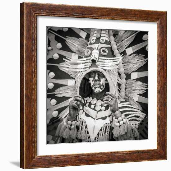 Portrait of Ati-atihan festival participant, Kalibo, Aklan, Western Visayas, Philippines-Jason Langley-Framed Photographic Print