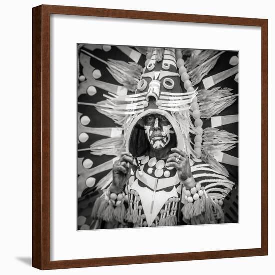 Portrait of Ati-atihan festival participant, Kalibo, Aklan, Western Visayas, Philippines-Jason Langley-Framed Photographic Print