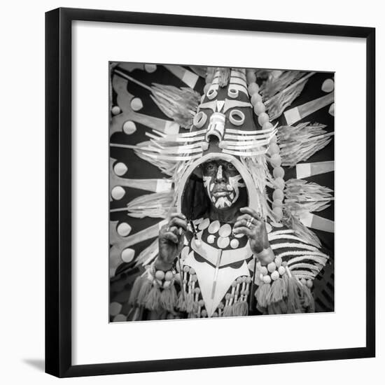 Portrait of Ati-atihan festival participant, Kalibo, Aklan, Western Visayas, Philippines-Jason Langley-Framed Photographic Print