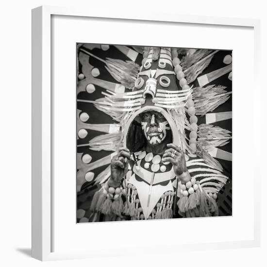 Portrait of Ati-atihan festival participant, Kalibo, Aklan, Western Visayas, Philippines-Jason Langley-Framed Photographic Print