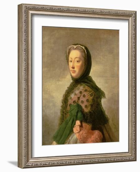 Portrait of Augusta of Saxe-Gotha, Princess of Wales (Oil on Canvas)-Allan Ramsay-Framed Giclee Print