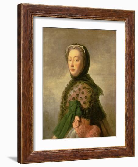 Portrait of Augusta of Saxe-Gotha, Princess of Wales (Oil on Canvas)-Allan Ramsay-Framed Giclee Print