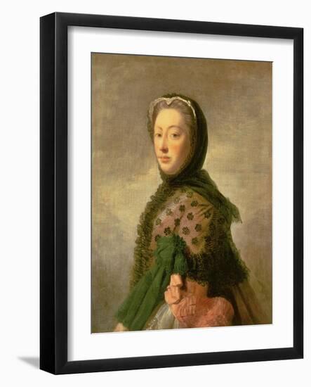 Portrait of Augusta of Saxe-Gotha, Princess of Wales (Oil on Canvas)-Allan Ramsay-Framed Giclee Print