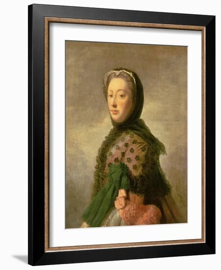 Portrait of Augusta of Saxe-Gotha, Princess of Wales (Oil on Canvas)-Allan Ramsay-Framed Giclee Print