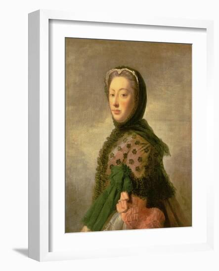 Portrait of Augusta of Saxe-Gotha, Princess of Wales (Oil on Canvas)-Allan Ramsay-Framed Giclee Print