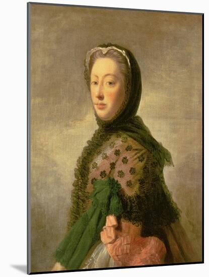 Portrait of Augusta of Saxe-Gotha, Princess of Wales (Oil on Canvas)-Allan Ramsay-Mounted Giclee Print