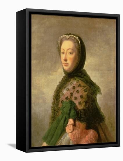 Portrait of Augusta of Saxe-Gotha, Princess of Wales (Oil on Canvas)-Allan Ramsay-Framed Premier Image Canvas