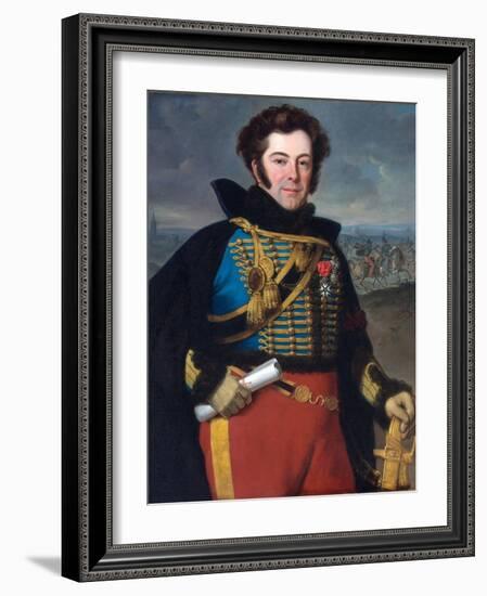 Portrait of Auguste-Frederic Bonamour, Marquis De Talhouet (1788-1842) (Talhouet-Bonamour)  Peintu-Horace Vernet-Framed Giclee Print