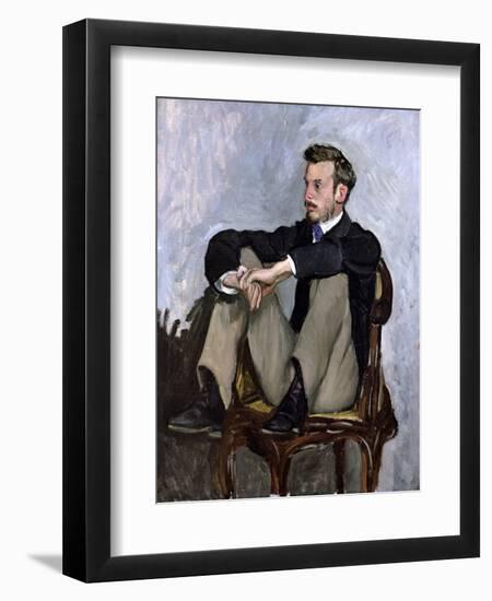 Portrait of Auguste Renoir (1841-1919), 1867-Frederic Bazille-Framed Giclee Print