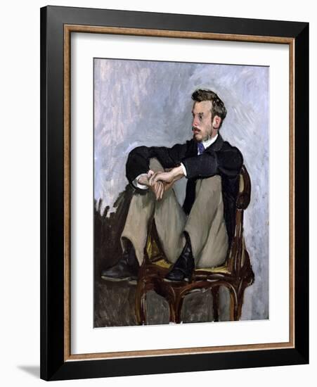 Portrait of Auguste Renoir (1841-1919), 1867-Frederic Bazille-Framed Giclee Print