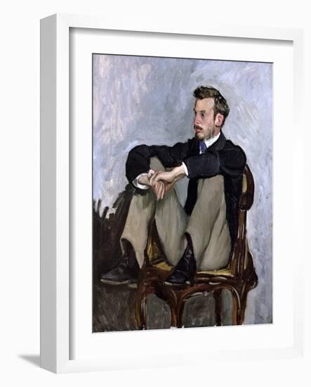 Portrait of Auguste Renoir (1841-1919), 1867-Frederic Bazille-Framed Giclee Print